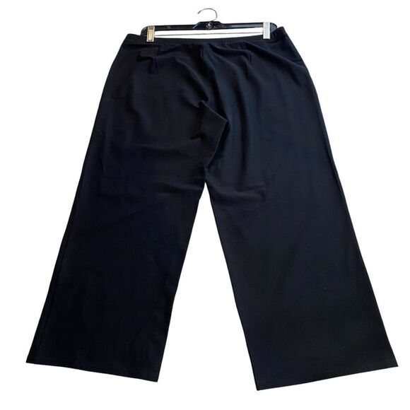 Eileen Fisher Women’s L Petite Wide Leg Pull On Pants‎ Solid Black Relaxed Fit - Picture 3 of 9